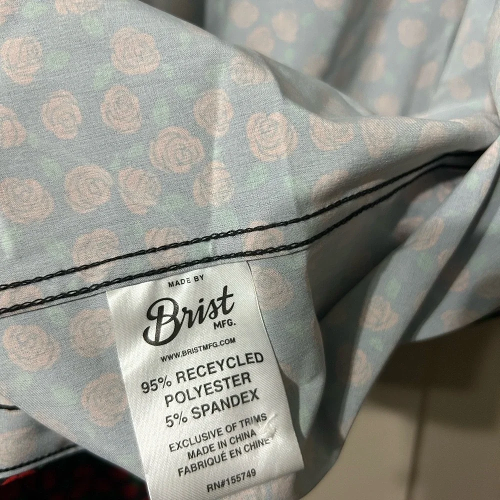 JK Collection by Old Smoke KY Derby rose 🌹 Button up short sleeve made by Brist